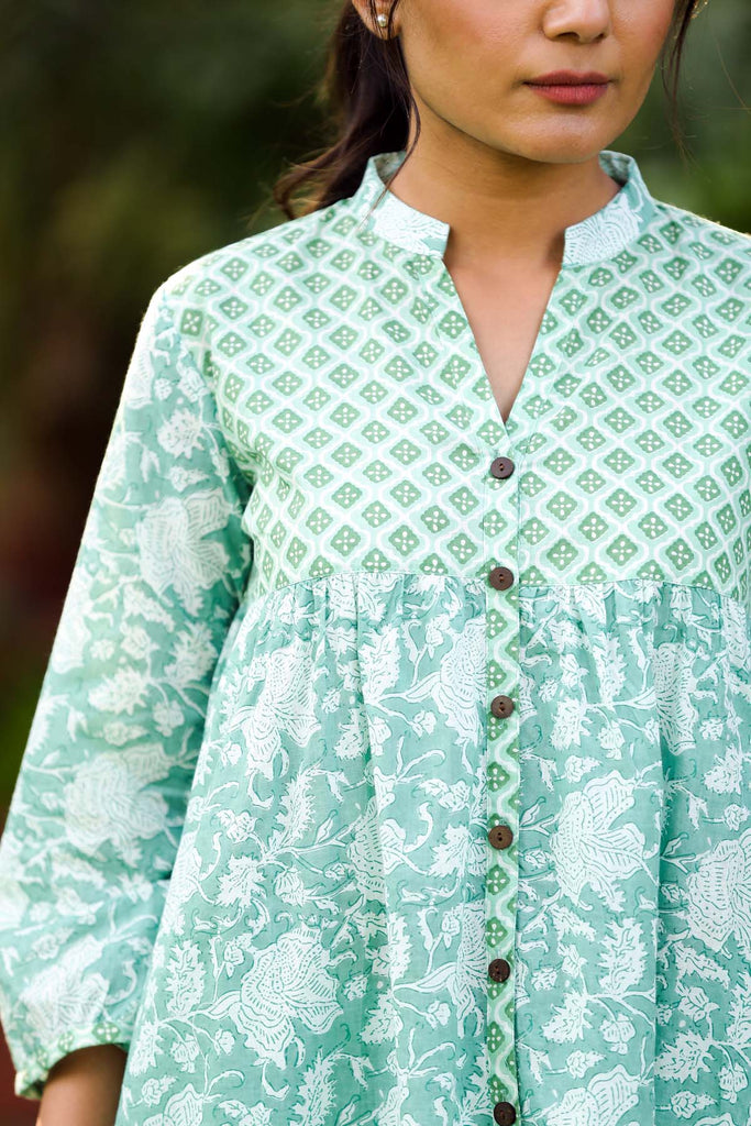 Aqua Green Cotton Loungewear Set