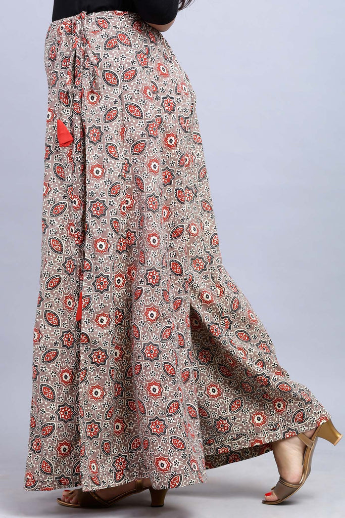 Flared Palazzo In Printed Cotton Fabric