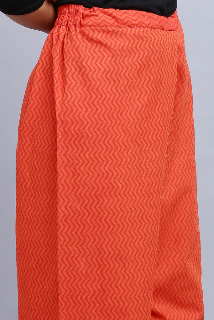 Cotton Straight Pants With Elasticated Waist