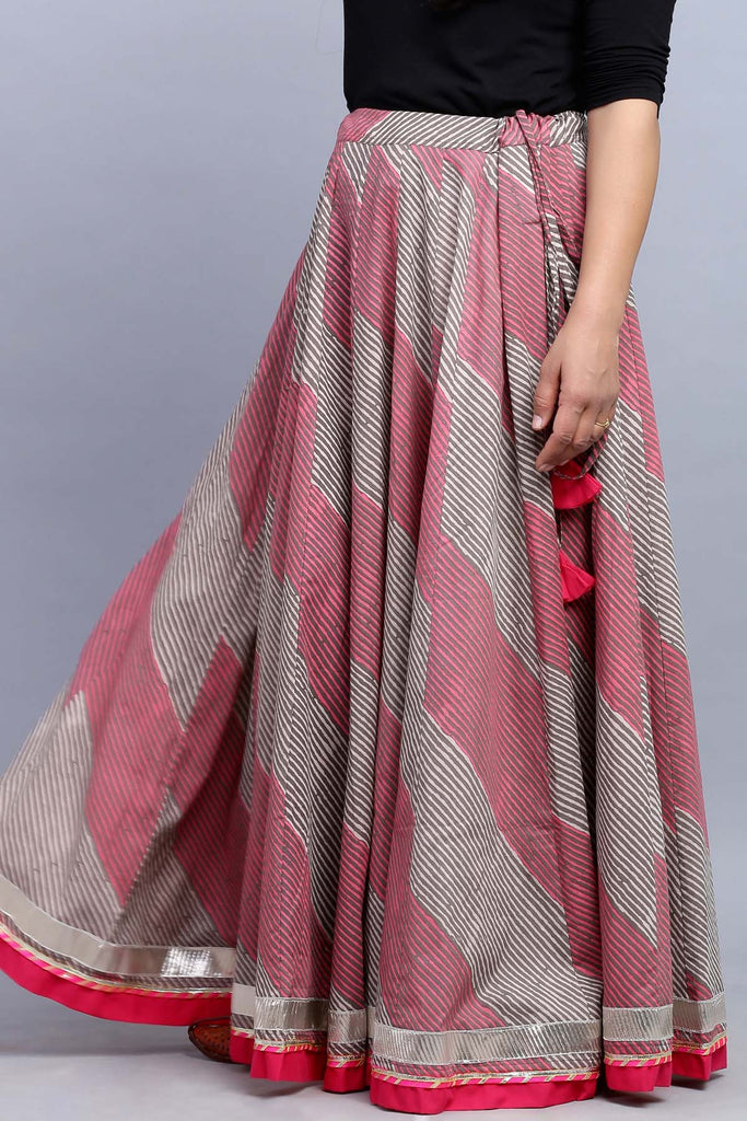 Cotton Printed Maxi Flared Skirt