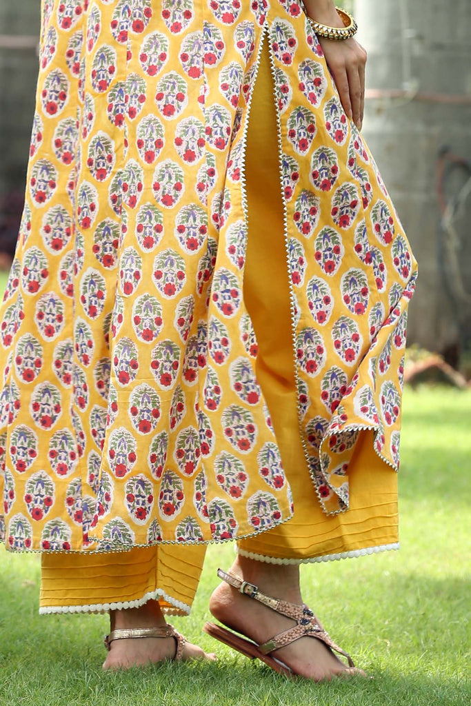 Straight Pants in Mustard Yellow Color